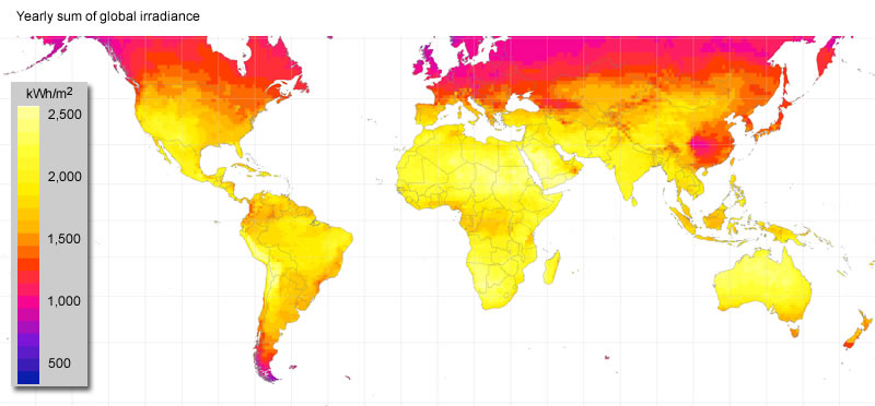 World Annual Global Irradiance